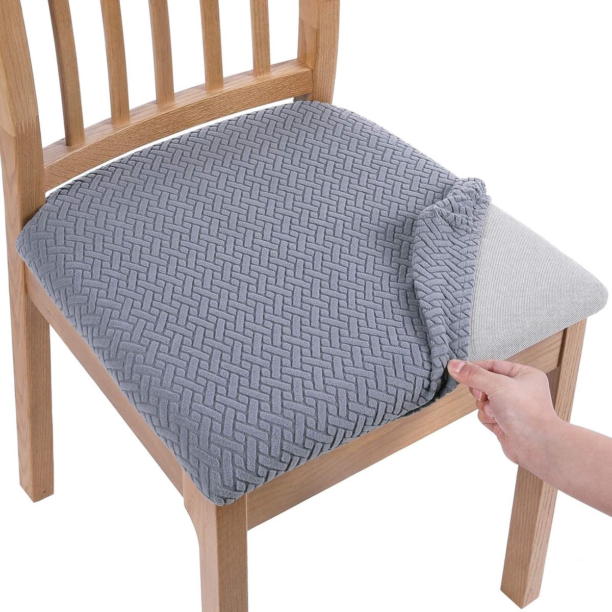 Stoelhoes voor eetkamerstoelen - 4-delige set, extensible, afwasbaar, grijs