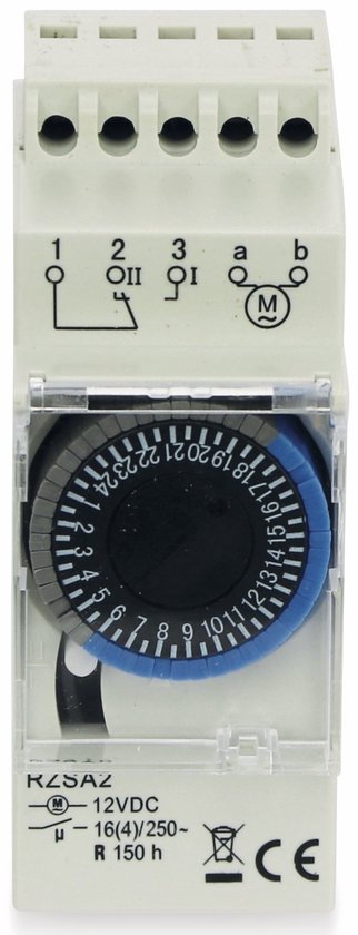 Müller VS 30.18 12-24V & DC 24-48V 50-60Hz DIN-rail schakelklok Analoog 12 V/DC, 24