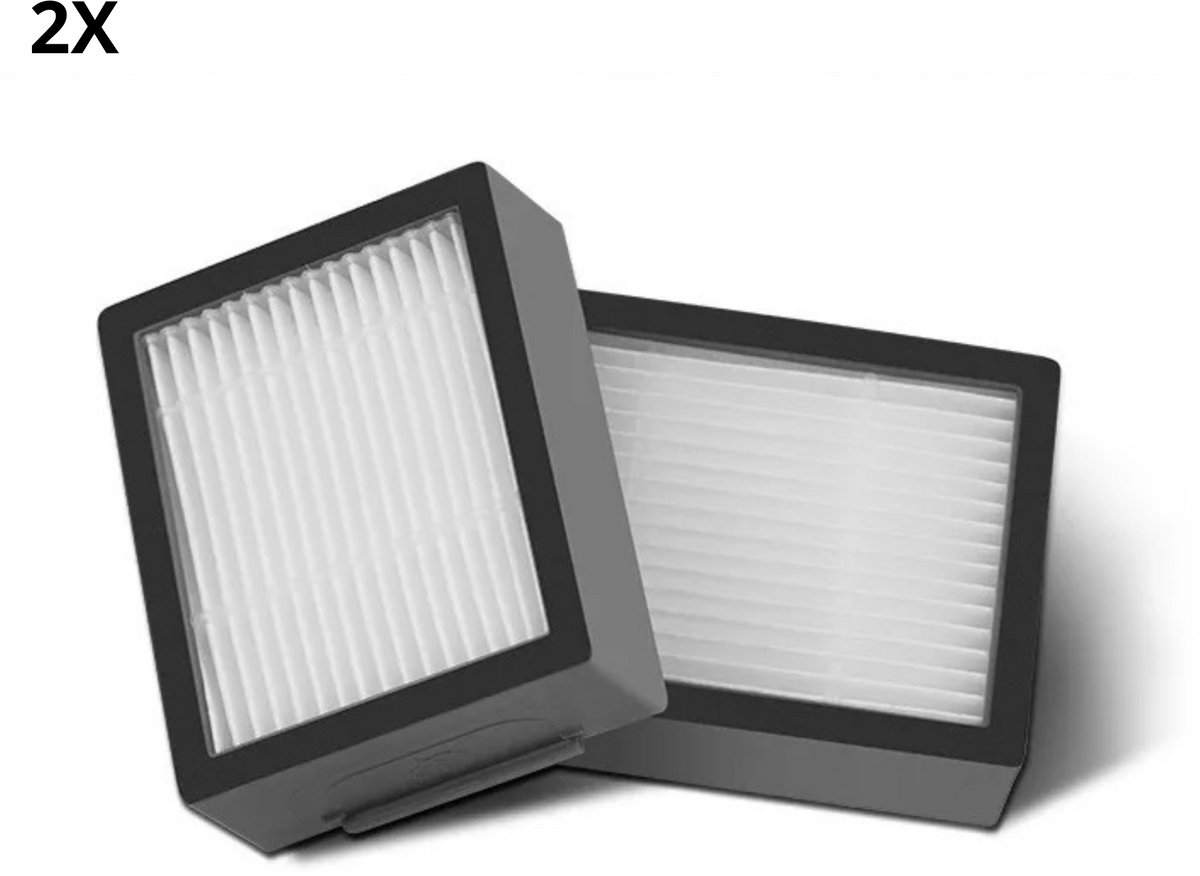 Bramokava 2x HEPA Filter – Geschikt voor iRobot Roomba i1 i3 i3+ i4 i4+ i5 i5+ i6 i6+ i7 i7+ i8 i8+ e5 e6 e7 – Niet voor Dweilfunctie Combo j7+ j9+ Grijs