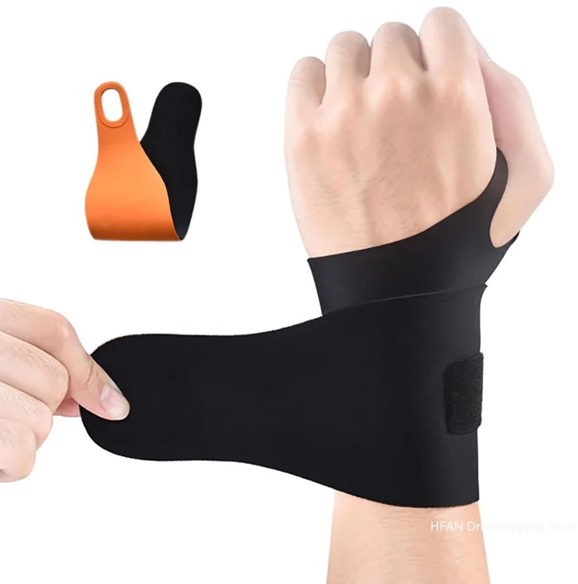 WiseGoods Premium Polsbrace Voor Rechts / Links - Polssteun - Polsbandage Dames & Heren - Sport Bandage - Sporten - Zwart