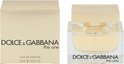 Dolce & Gabbana The One Eau de Parfum 50ml flesje naast de gouden doos.