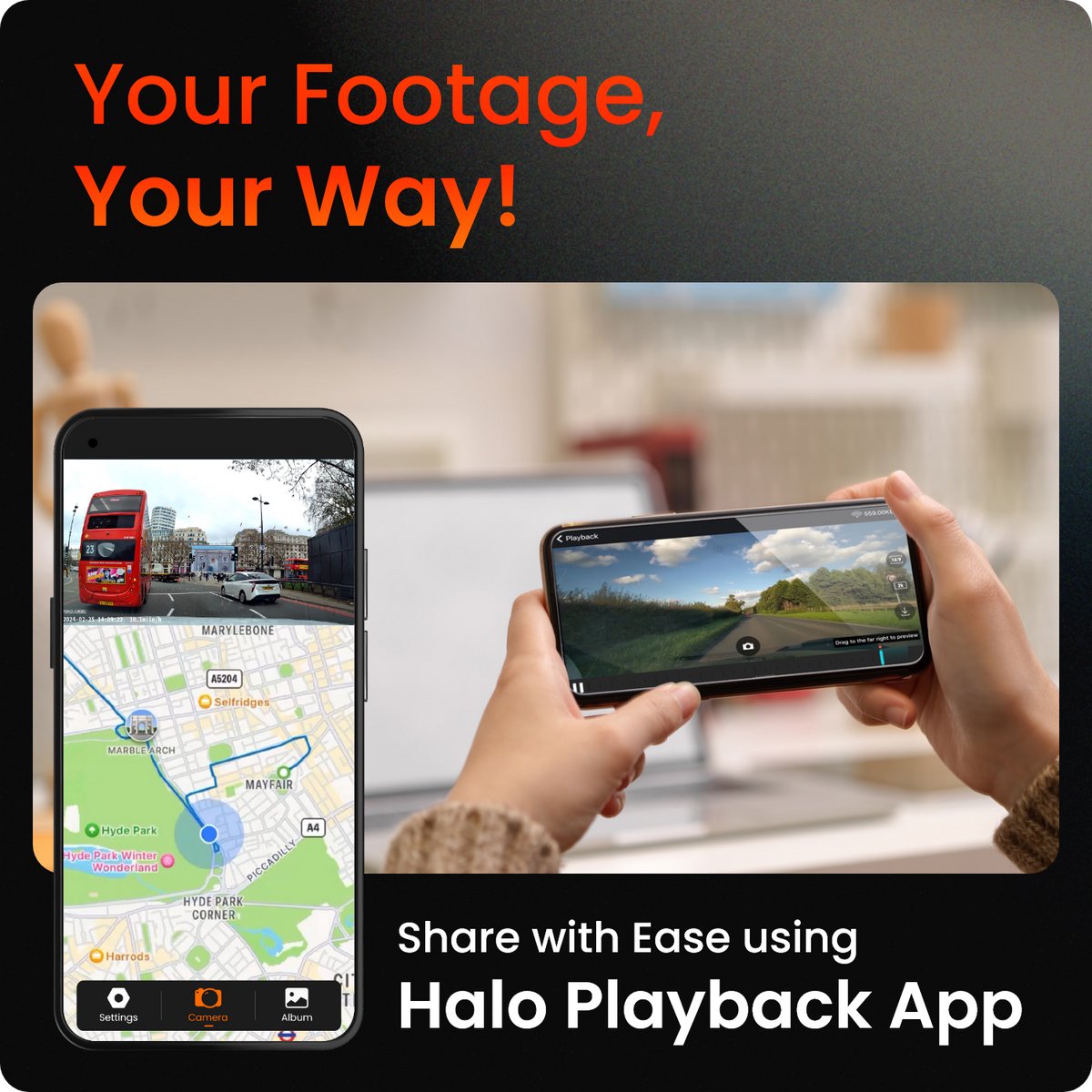 Road Angel Halo Play 4K Dashcam voor Auto - Ultra HD Autocamera - 3.2” LCD Scherm - Met Wifi - Nachtzicht – foto 6