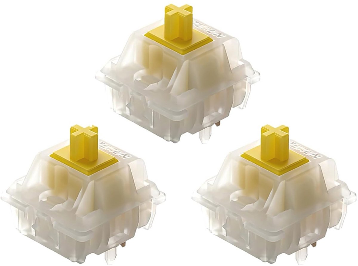 Lineaire 5-Pin Mechanische Toetsenbord Schakelaars - Melkachtig Geel, Pre-Lubed Gaming Schakelaars (108 stuks)