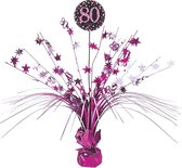 Tafeldecoratie 80 Jaar Happy Birthday Roze 46cm