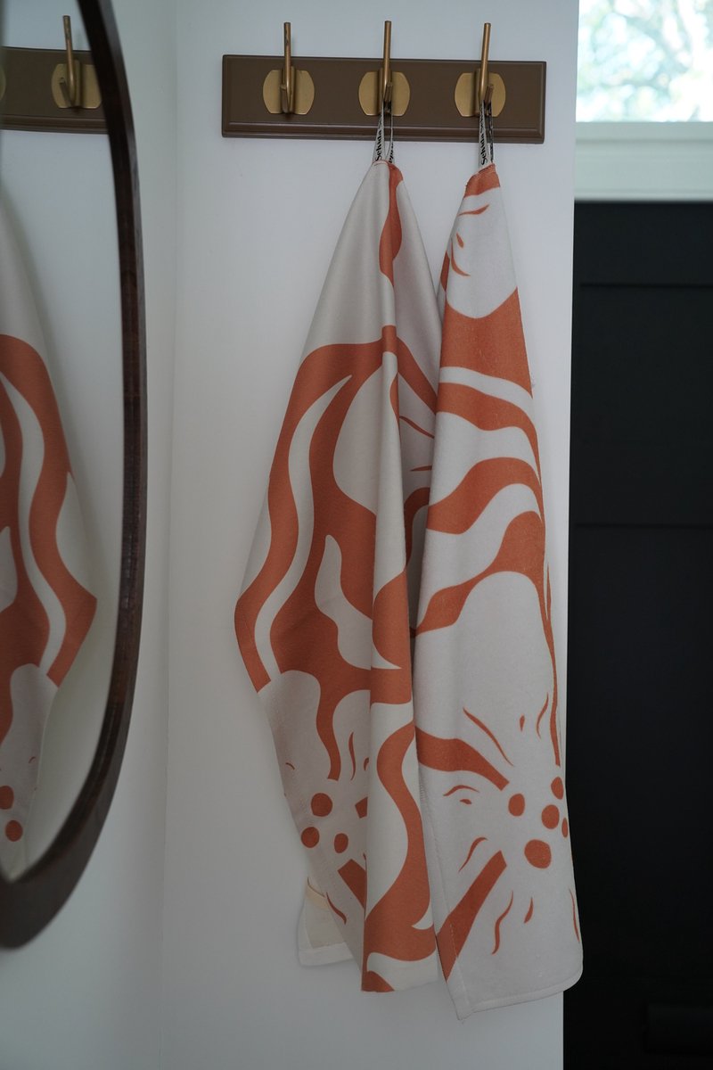 Keukenset - theedoek - handdoek - oranje/koraal