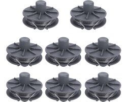 8 stuks reservedraadspoel 5307-20 voor Gardena Turbotrimmer SmallCut 300/23, SmallCut Plus 350/23, EasyCut 400/25, ComfortCut 450/25, PowerCut 650/28, verwisselbare draadspoel Ø 1,6 mm, lengte