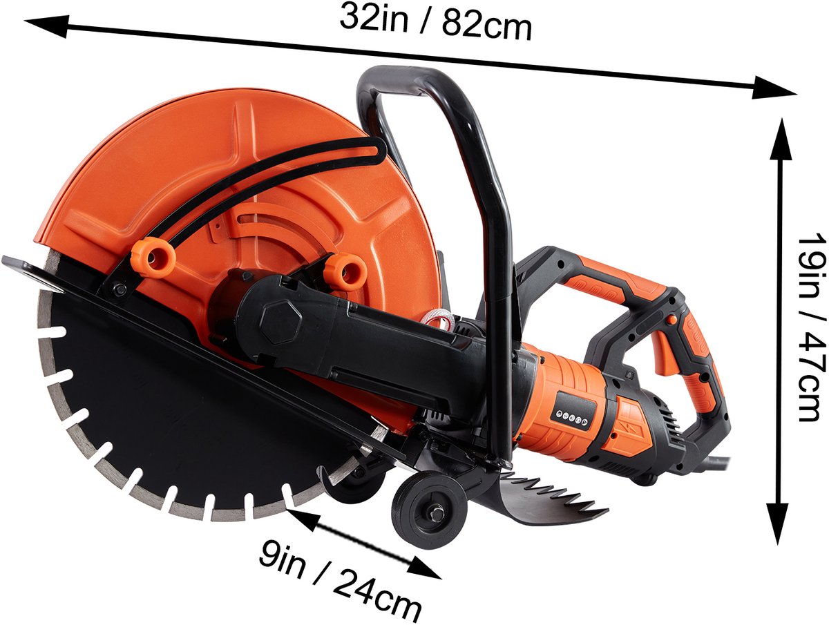 Elektrische Betonzaag Van, 16 Inch, 3200 W, 15 A Motor Cirkelzaag met Maximaal 6 Inch Instelbare Zaagdiepte, Natte Schijfzaag met Waterleiding – foto 8