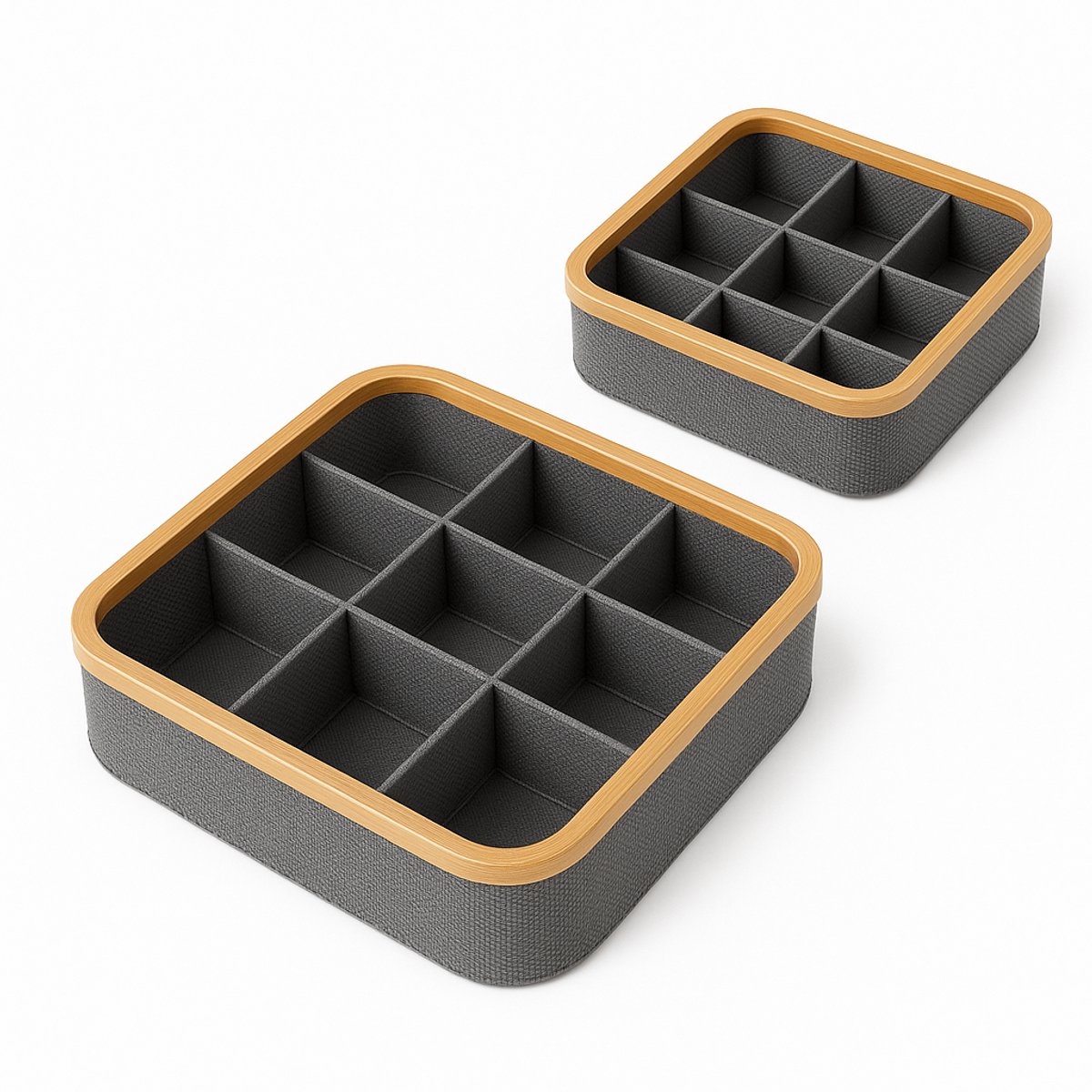 alpina Basket Storage Bamboo W/9Secti - Kunststof