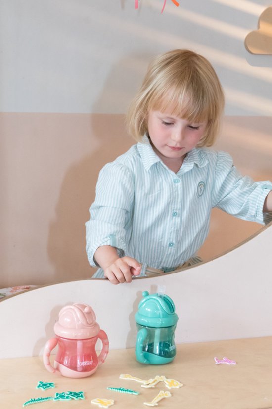Nûby - Flip-It antilekbeker met handvatten - 2-pack - Roze - 240ml - 12+ maanden van Nûby — afbeelding 4
