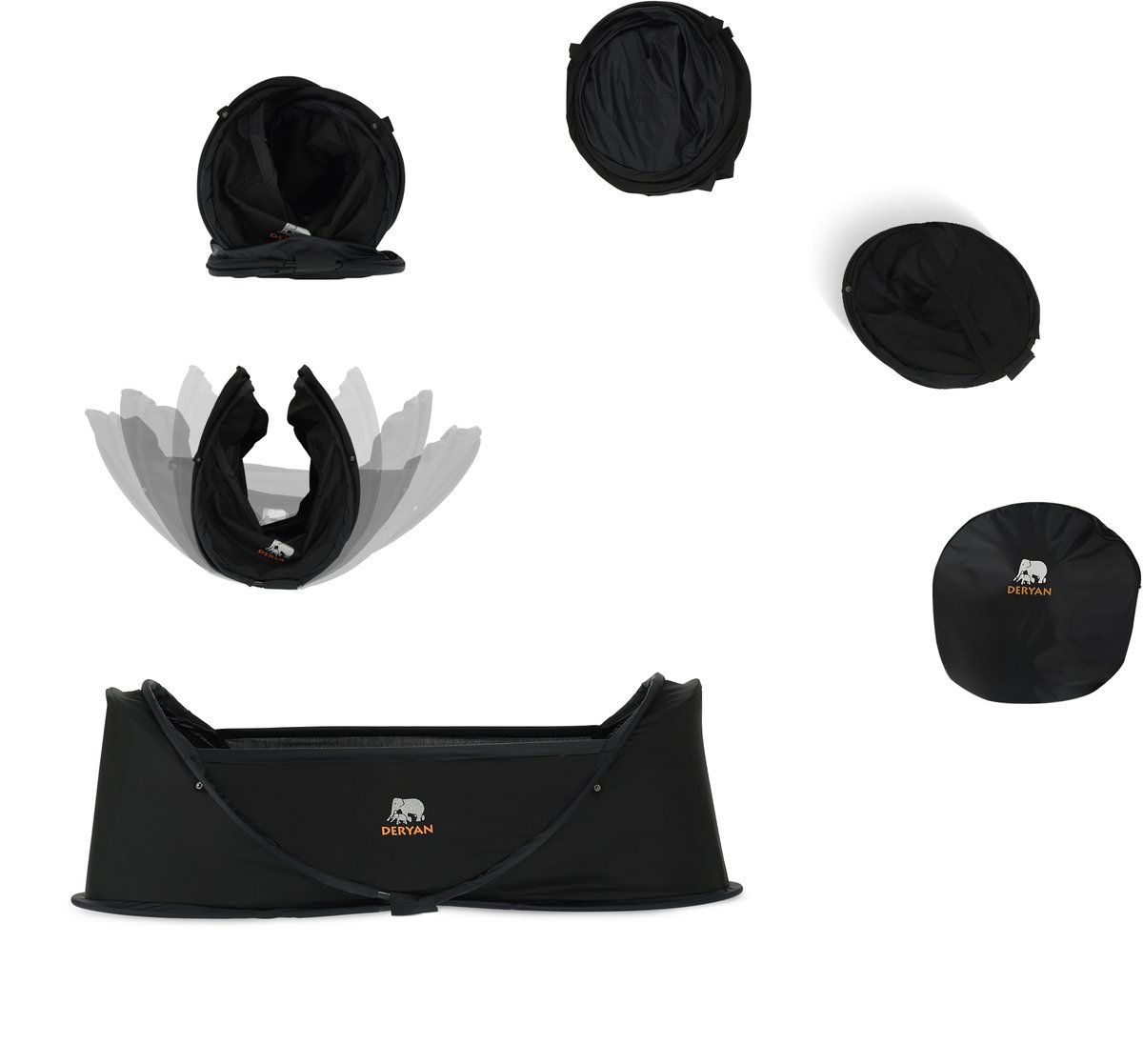 Deryan Luxe Infant Inklapbare Campingbedje - Baby klamboe - Zwart thumbnail 3