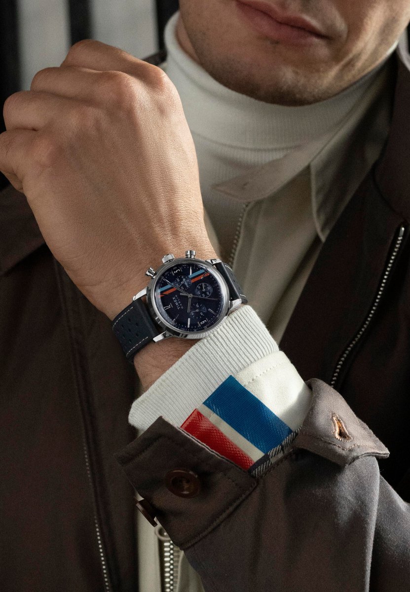 Timex Marlin Chronograph Stripes Quartz Analoog Horloge Blauw Kast: 100% Roestvrij Staal | Armband: 100%Leer 40 mm TW2W98900AJ, TW2W99000AJ, TW2W99100AJ