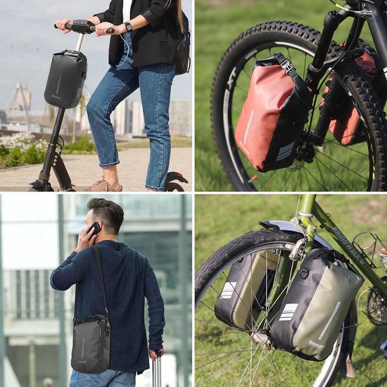 Waterdichte Canvas Fietstassen Voor Achterop De Fiets - Dubbele