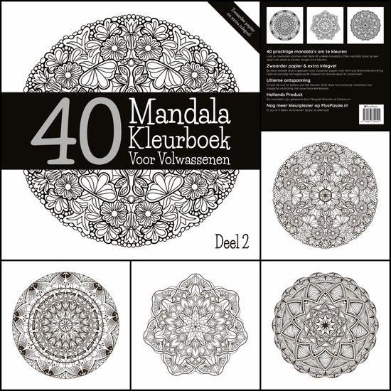 Luxe uitvoering: Mandala Kleurboek Voor Volwassenen - Deel 2 | 40 unieke mandala’s eenzijdig gedrukt op dik en glad papier | Inclusief marker-inlegvel | Kleurboek kleuren voor volwassenen | Geschikt voor markers | 84 Bladzijden | 21 x 21 cm