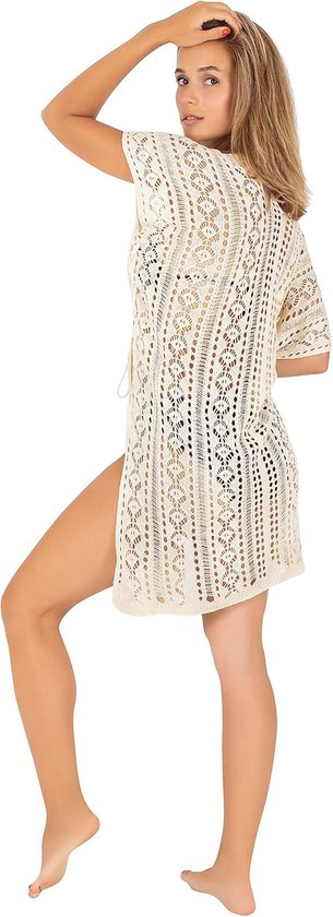 Paréo strandjurk, zoer, daes, bikini, cover-up, losse V-hals, sarong
