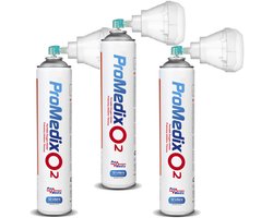 Promedix PR-994 - Set van 3 stuks Draagbare zuurstofinhalator in een blik 99,4% O2 12L