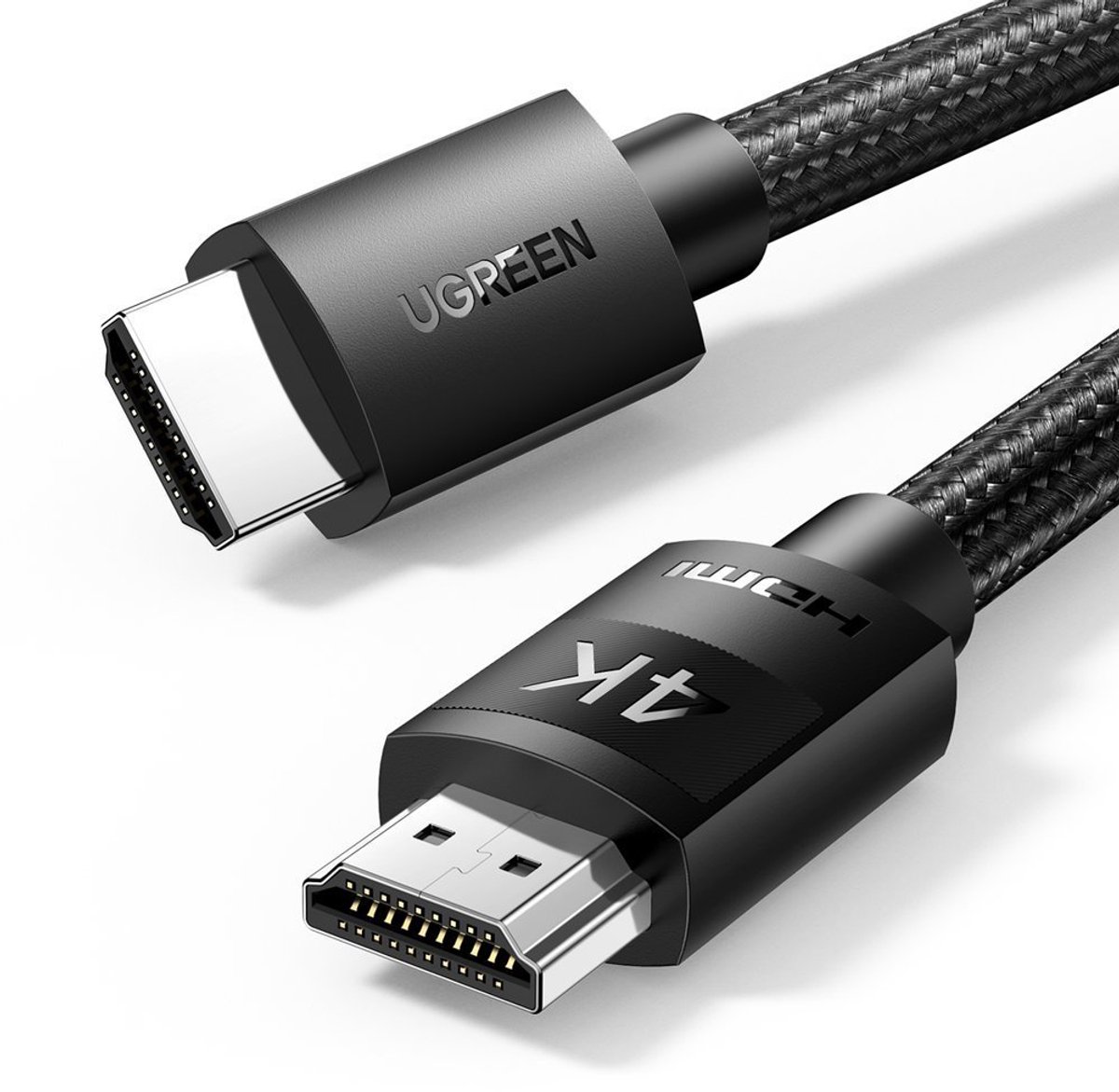 HDMI 2.0 4K robuuste gevlochten videokabel 1m zwart