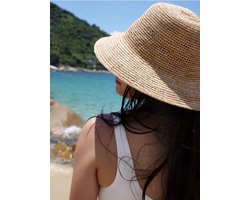 Raffia Zonnehoed Dames – Handgemaakte Strohoed voor Strand, Zomer & Vakantie | Natuurlijke Floppy Hoed & Emmerhoed Trend 2025
