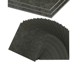 27 stuks pvc-vloerbedekking, zelfklevend, 2,51 m², vinylvloeren, vloertegels, plaktegels, 30 x 30 cm, Venylvloerbedekking, laminaat, waterdicht, antislip, pvc-tegels, tegellook, donkergrijs