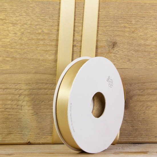 Zand Satijnlint | zeer luxe kwaliteit |25 mm / 25 mtr.