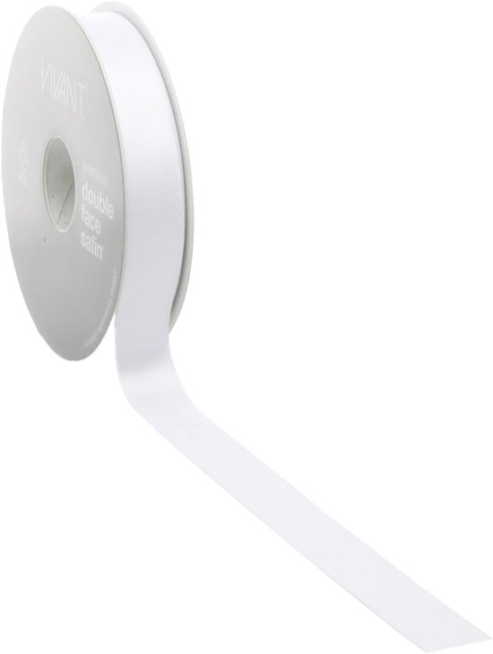 Wit Satijnlint | zeer luxe kwaliteit |6 mm / 50 mtr.