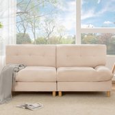 Bol.com 2-zits sofa - bank met opbergruimte van Teddy - gestoffeerde bank - beige aanbieding