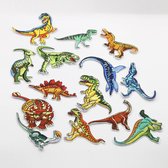 16 stuks strijkpatches, dinosaurus-kinderpatches om op te strijken, dinosaurus-patches, stickers voor kleding, tassen, rugzakken om op te strijken of op te naaien, doe-het-zelf jeans, jassen en