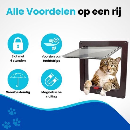 Ferplast Kattenluik voor Glas Muur, Deur voor katten en kleine honden, Hondenluik 4-weg in- en uitgang controleerbaar, Tochtwerend systeem, SWING 5 Klapdeur, Deurtje voor Honden en Katten, Grijs