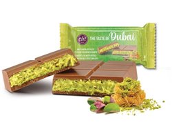 Elit Kadayif kunafah en Antep Pistachecreme Gevulde Dubai chocolade Reep Melkchocolade 90gr - Dubai Chocolate Filled with Kadayif and Pistachio Cream Milk Chocolate 90gr