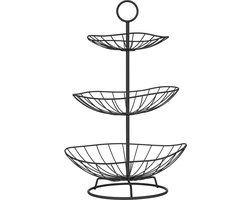 Vaive Chique Fruitschaal 3 laags - Fruit Etagere - Fruitmand - Etagères - Zwart