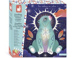 Janod Les Ateliers Du Calme - Pointillisme 3D Schilderen Kosmische Dieren - Complete Knutselset, Bevat Alles Wat Nodig Is Om 8 Schilderijen Te…