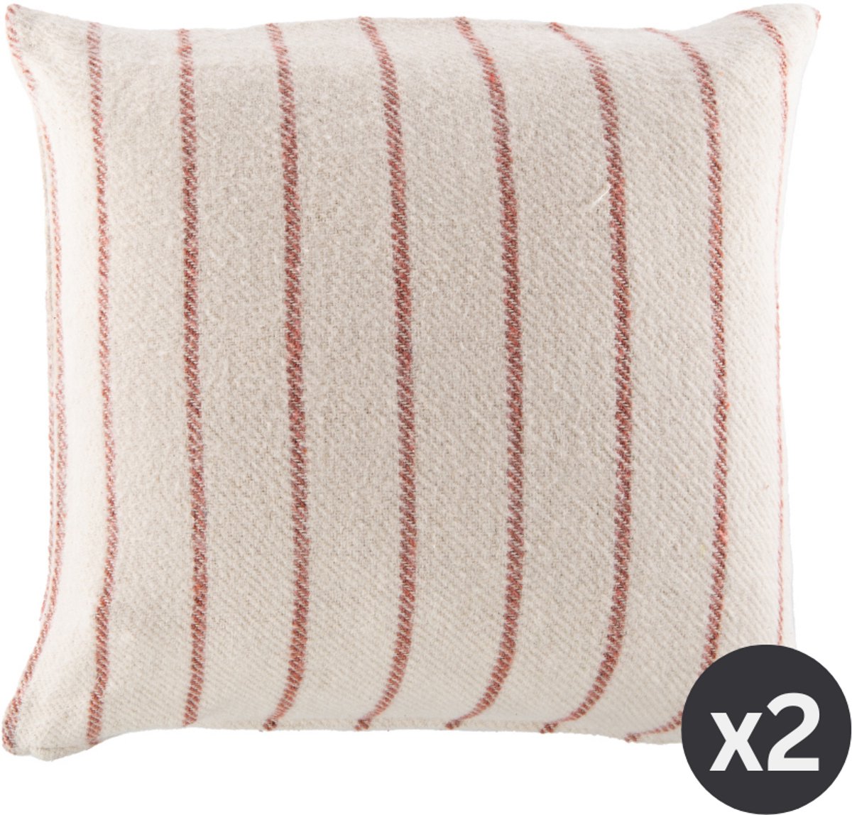 Tiseco Kussen ALMA (gevuld) - SET/2 - gestreept - 45x45 cm, rood RED