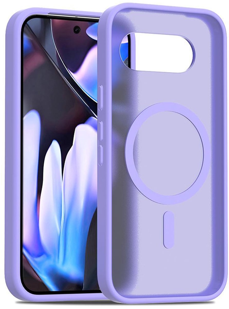 Mobigear Hoesje geschikt voor Google Pixel 9a MagSafe Telefoonhoesje Hardcase | Mobigear Shockproof Backcover | Geschikt voor MagSafe | Geschikt voor Draadloos Opladen met Magnetische Ring | Geschikt voor MagSafe Case - Paars