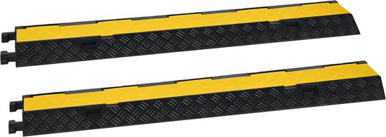 Kabelbrug 980x255x45mm 2 kanalen zwart/geel | Bouwmachines