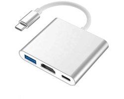 BOECK - Adaptateur Hub USB-C 3 en 1 – USB C vers HDMI, USB 3.0 et USB-C PD – Station d'accueil convertisseur – Convient pour MacBook, iPad Pro, Ordinateurs portables Windows – Plug & Play
