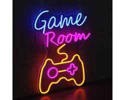 Led-neonbord, neonlicht, gamer, decoratie, neonbord, lichtreclame, lichtbord, neonborden, gaming zone, led-bord - met hangketting, haak en USB-oplaadfunctie - type B Game Room