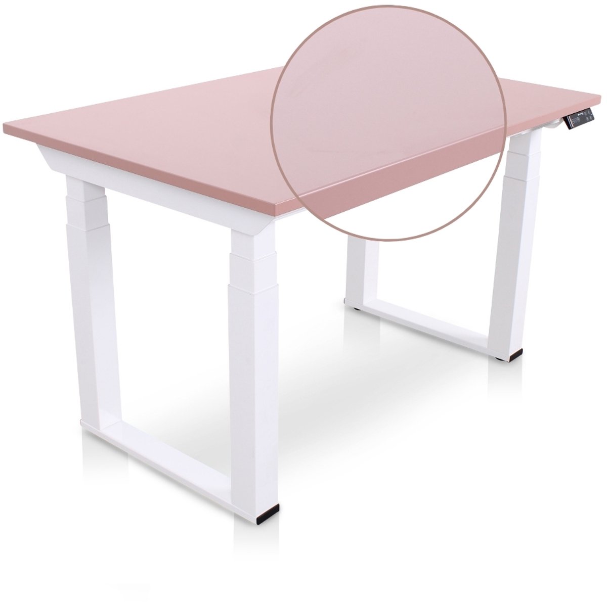 Multi Ratio Lineaflex MRC SOLID Zit-Sta Bureau – Elektrisch Verstelbaar – 120x80 cm – Blad Dusty Rose – Wit Frame – ARBO Norm NEN-EN 527 – Met memorybediening – 200 KG Draagvermogen – 130 cm Hoog