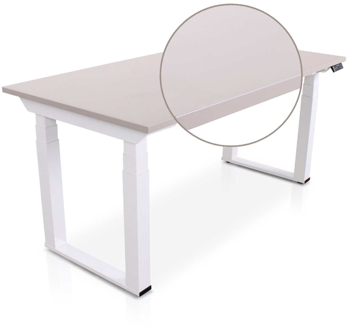 Multi Ratio Lineaflex MRC SOLID Zit-Sta Bureau – Elektrisch Verstelbaar – 180x80 cm – Blad Sand Grey – Wit Frame – ARBO Norm NEN-EN 527 – Met memorybediening – 200 KG Draagvermogen – 130 cm Hoog