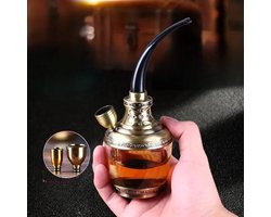 Arabisch Draagbare Multifunctionele Waterpijp met Microfilter - Persoonlijk Cadeau voor Mannen- Red Copper