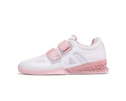 Bovista Powerlift Schoenen - Powerlifter - Weightlifting - Squat - Gewichthef - Gym Schoenen - Sneaker - Wit/Roze - Maat 43