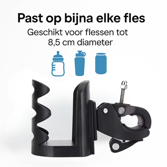 JustValue - Bekerhouder - Verstelbaar - Buggy - Kinderwagen - Fiets - Fleshouder - Bidonhouder - Blikhouder - Drankhouder van justvalue — afbeelding 3