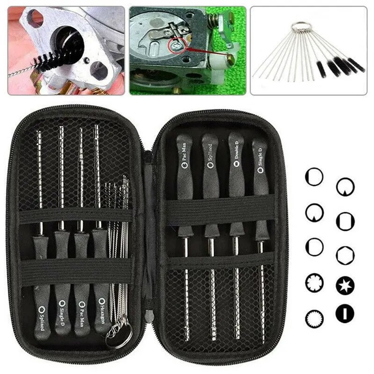 WiseGoods Premium Carburateur Afstelgereedschap Set 10 Delig - Voor Kettingzaag Trimmer Bladblazer - Geschikt Voor Stihl Husqvarna – foto 5