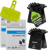 2x SHIMANO schijfremblokken J05A-RF met koelribben + ontluchtingsblok