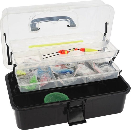 XQMax Set de mallette de pêche – Mallette de pêche 140 pièces – Équipement de pêche – Leurres – La pêche – Flotteurs – Accessoires de vêtements pour bébé de poisson – Pour petits et grands