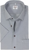 Chemise MARVELIS coupe moderne - manches courtes - popeline - motif marron clair - Sans repassage - Taille du col : 41