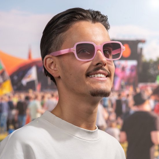 Classic zonnebril - Zonnebrillen - Festival bril - Rave bril - Glasses - Roze - Zwarte glazen van Classic — afbeelding 3
