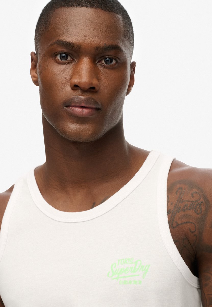 Superdry Contrast Tanktop Heren Wit