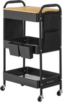 Uittrekbare houder voor magnetron met zware belasting, 2 niveaus magnetronhouder, keukenplankhouder met 3 haken, uittrekbare lengte: 40-65 cm (65 x 54 x 30 cm witte esdoorn