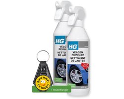 HG Velgenreiniger 500ml - Laat Uw Velgen Weer Glanzen - 2 stuks - inclusief sleutelhanger