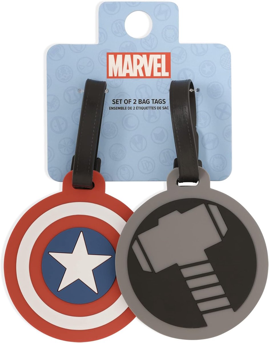 Disney Marvel Thor and Captain America Multicoloured 2 Piece Luggage Tag Set
