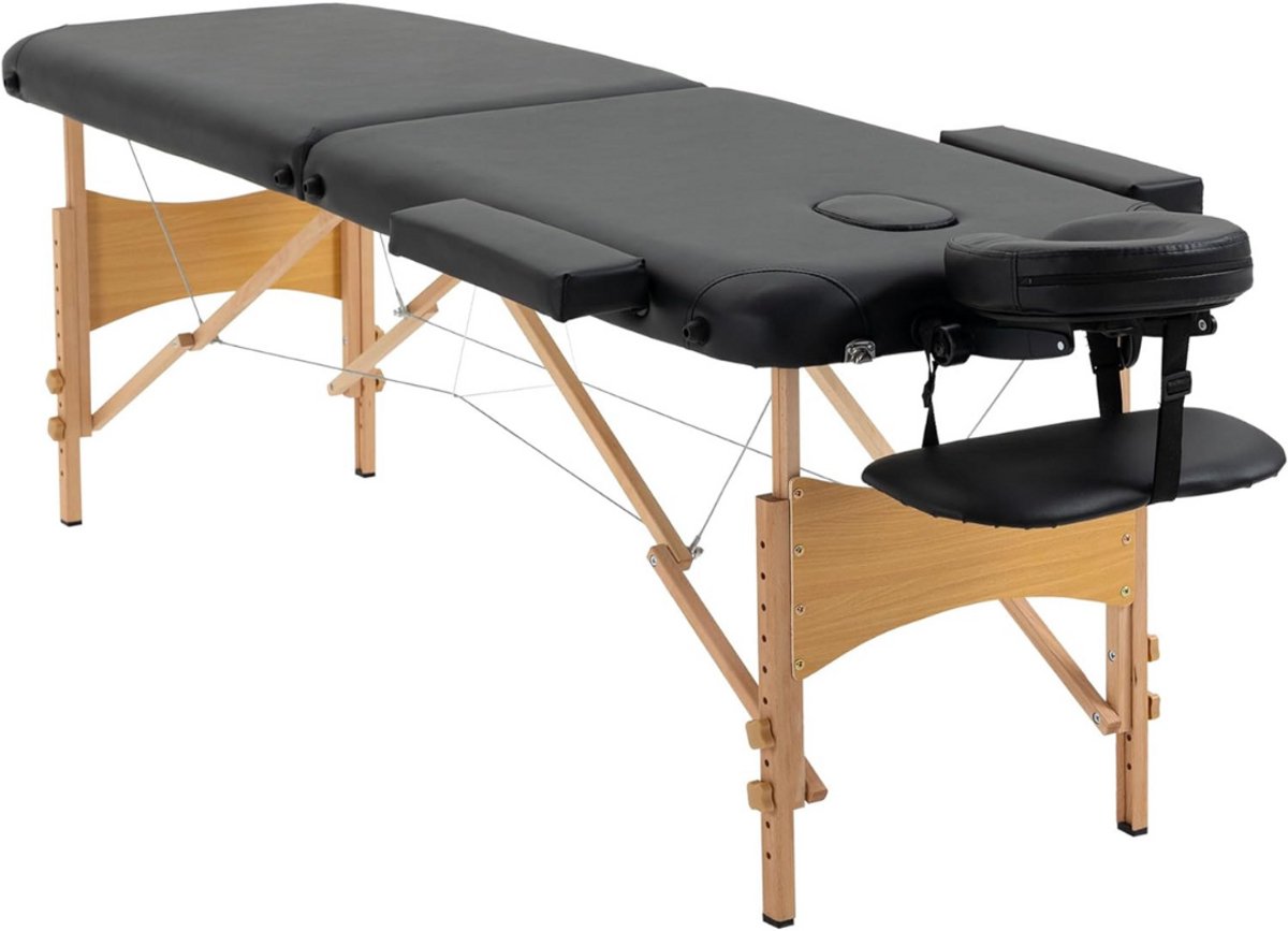 Zylo® Massagetafel Hoeslaken - Massagetafel - Massagetafel Inklapbaar - 182 x 60 x 88 cm - Zwart